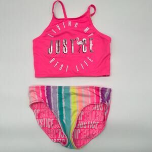 JUSTICE Irreversible Girl's Two Piece Swimsuit, Size 14